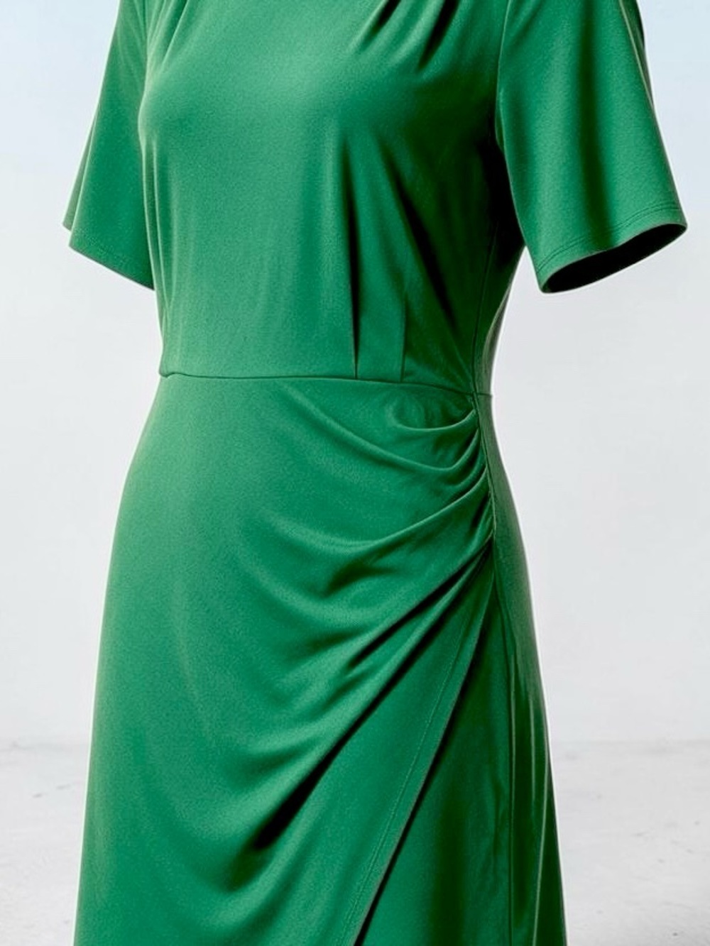 Future Collective Green Ruched Wrap Mini Dress Size L